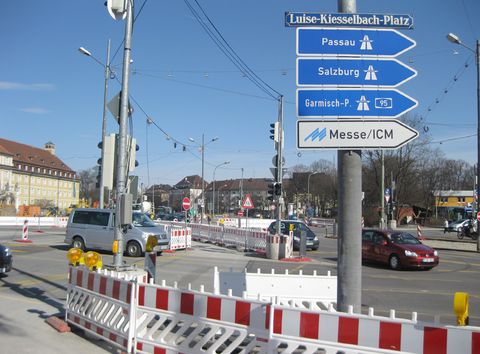 Mittlerer Ring Südwest - provisorische Verkehrsführung