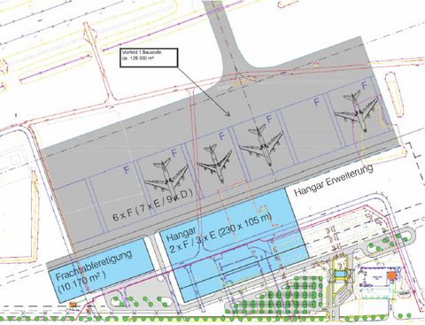 Lageplan Vorfeld Flughafen Leipzig/Halle